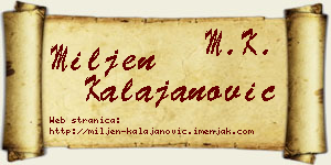 Miljen Kalajanović vizit kartica
